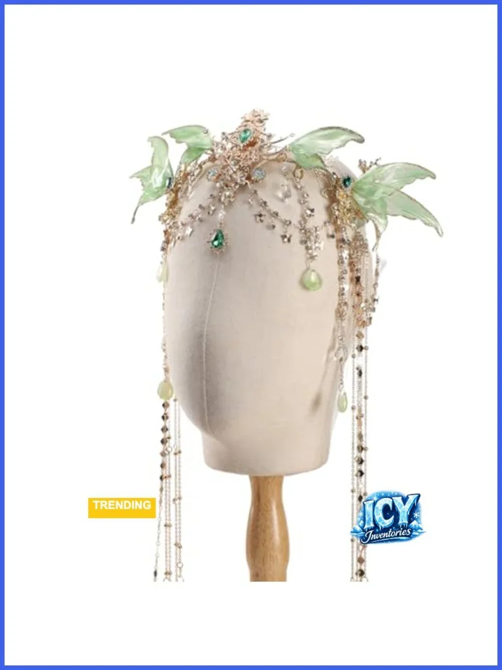 Elf Crown Headpiece with Butterfly Wings and Tassel - Renaissance Cosplay Hair